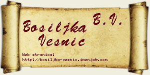 Bosiljka Vesnić vizit kartica